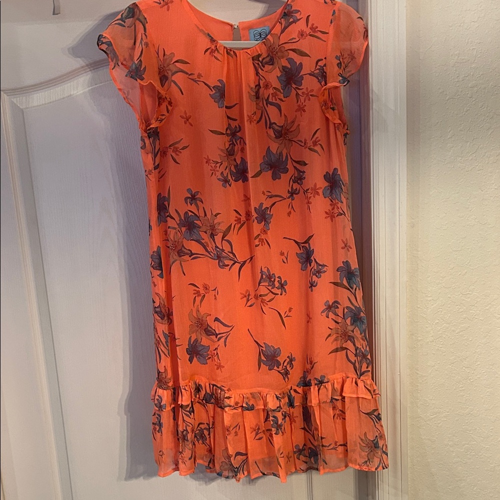CeCe Orange Floral Kids Dress